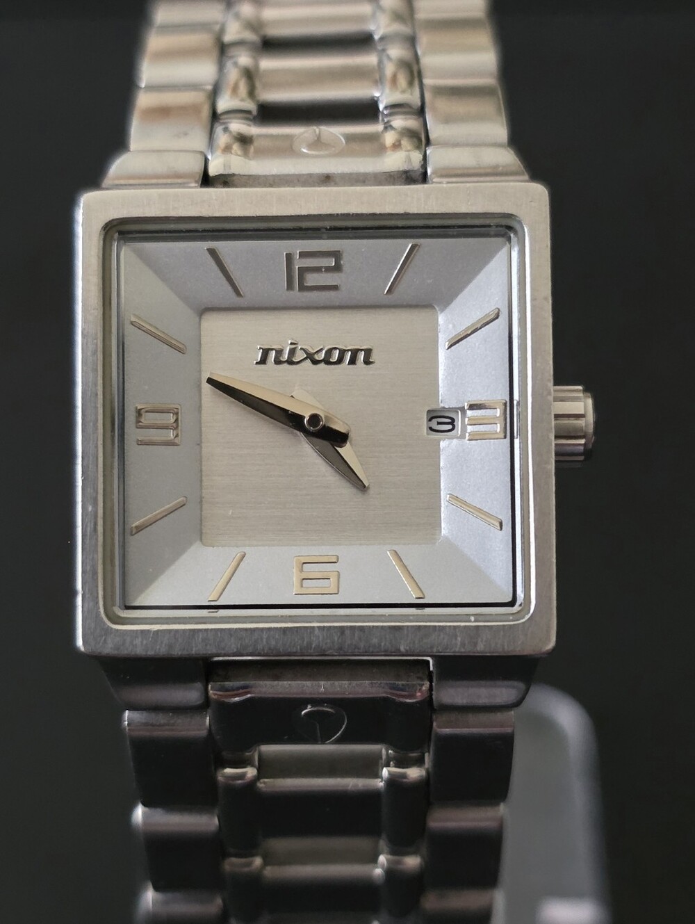 Nixon Uptown The Union Square Tank 100m Stainless Steel 25mm Date Watch WORKS